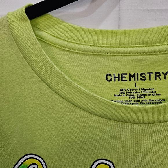 Chemistry Shirt Oversized Distressed Corvette Short Sleeve Green Large - Picture 6 of 8